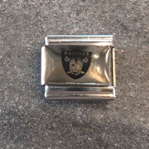 Raiders NFL Italian Watch Bracelet Charm Link 9mm Stainless Steel -